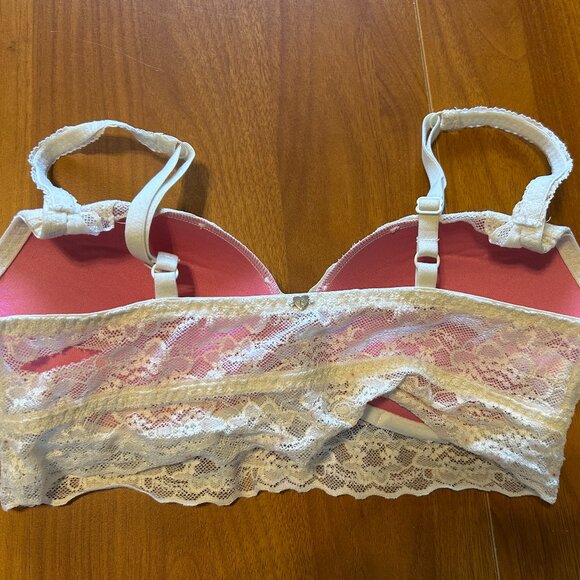 PINK White Lace Push-Up Bralette! - Picture 4 of 6
